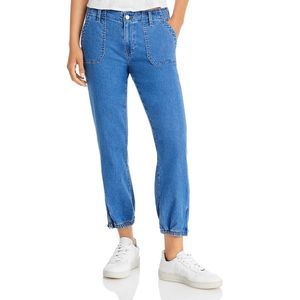 Paige Womens Mayslie Blue Denim Cropped Ankle Jogger Jeans NWT